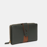 Cartera mediana en piel verde