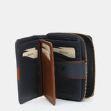 Small blue leather wallet