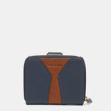 Small blue leather wallet