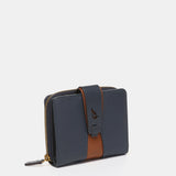 Small blue leather wallet