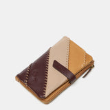 Medium leather wallet in camel tones