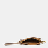 Monedero en piel en tonos camel