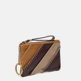 Monedero en piel en tonos camel