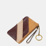 Monedero en piel en tonos camel