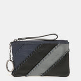 Leather wallet in blue tones