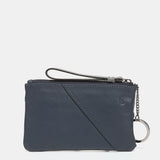 Leather wallet in blue tones