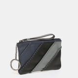 Leather wallet in blue tones