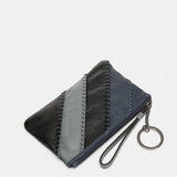 Leather wallet in blue tones