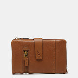 Large cognac leather wallet