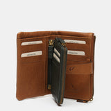 Large cognac leather wallet