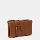 Large cognac leather wallet