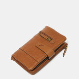Large cognac leather wallet