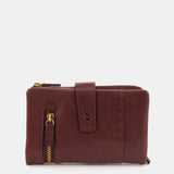 Cartera grande en piel burdeos