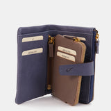 Cartera grande en piel azul