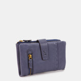 Cartera grande en piel azul