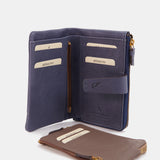 Cartera grande en piel azul