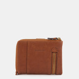Cartera pequeña en piel cognac