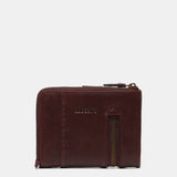 Cartera pequeña en piel burdeos