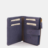 Small blue leather wallet