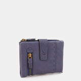 Small blue leather wallet