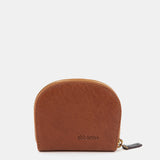 Monedero en piel cognac