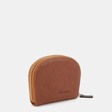 Monedero en piel cognac
