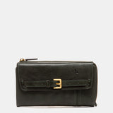 Large green leather wallet