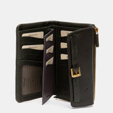 Large green leather wallet