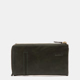 Large green leather wallet