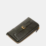Large green leather wallet