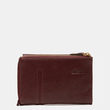 Cartera mediana en piel burdeos