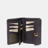 Cartera mediana en piel azul