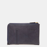 Cartera mediana en piel azul