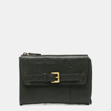 Cartera mediana en piel verde
