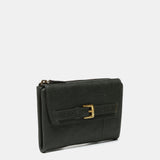 Cartera mediana en piel verde