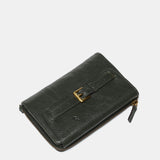 Cartera mediana en piel verde