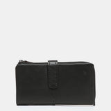 Large black leather wallet
