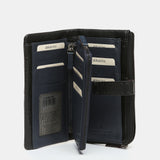 Large black leather wallet