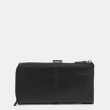 Large black leather wallet