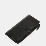Large black leather wallet