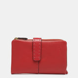 Cartera mediana en piel roja