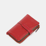 Cartera mediana en piel roja