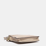 Bolso para móvil en piel y serraje beige