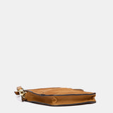 Bolso para móvil en piel y serraje cognac