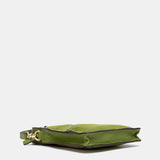 Bolso para móvil en piel y serraje verde