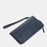 Cartera grande en piel azul