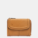 Cartera pequeña en piel cognac