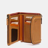 Cartera pequeña en piel cognac