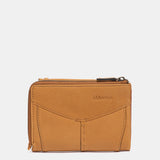 Cartera pequeña en piel cognac