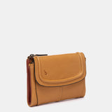 Cartera pequeña en piel cognac